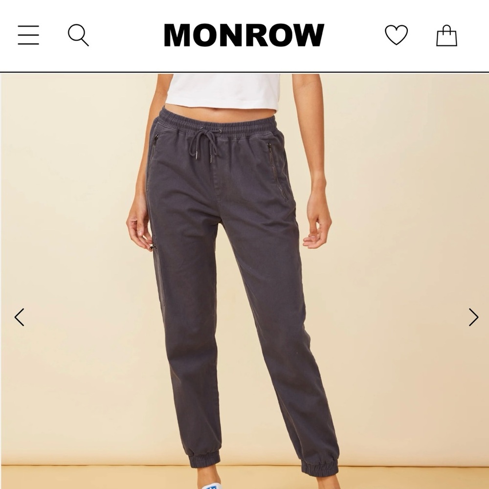 MONROW Stretch Twill Moto Pants